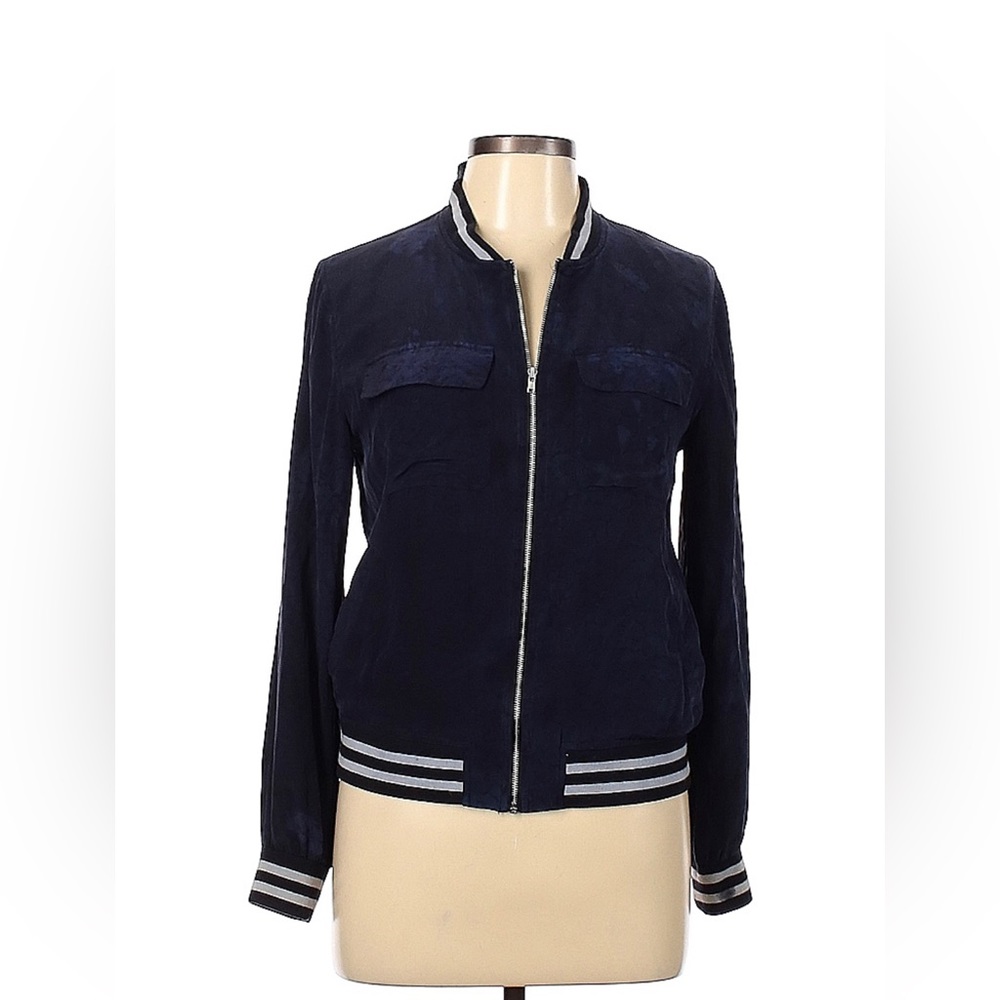Equipment Femme Luxe Silk Bomber Jacket